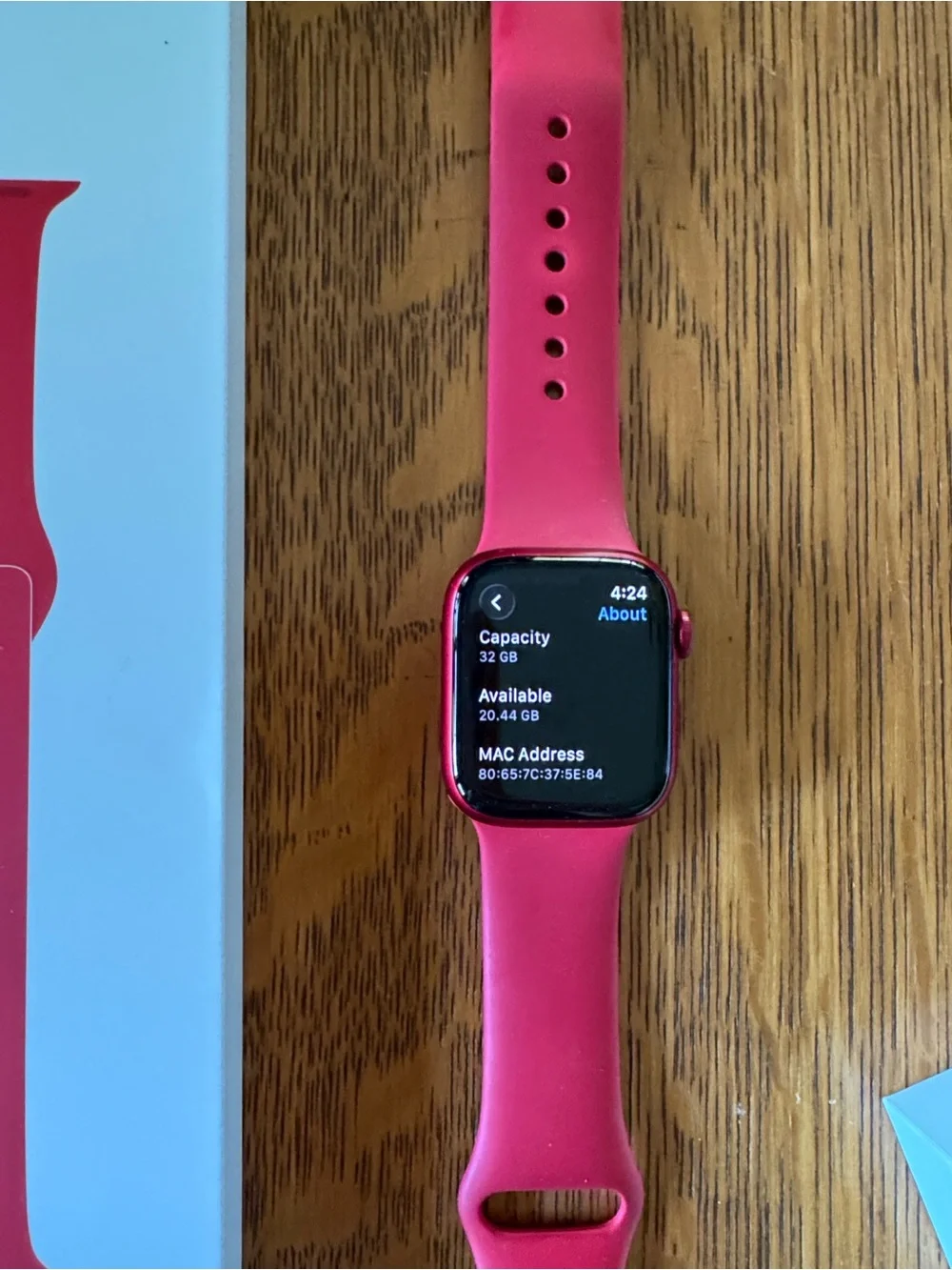 Apple Watch Series 7 with Red Sport Band - GPS - 42mm case